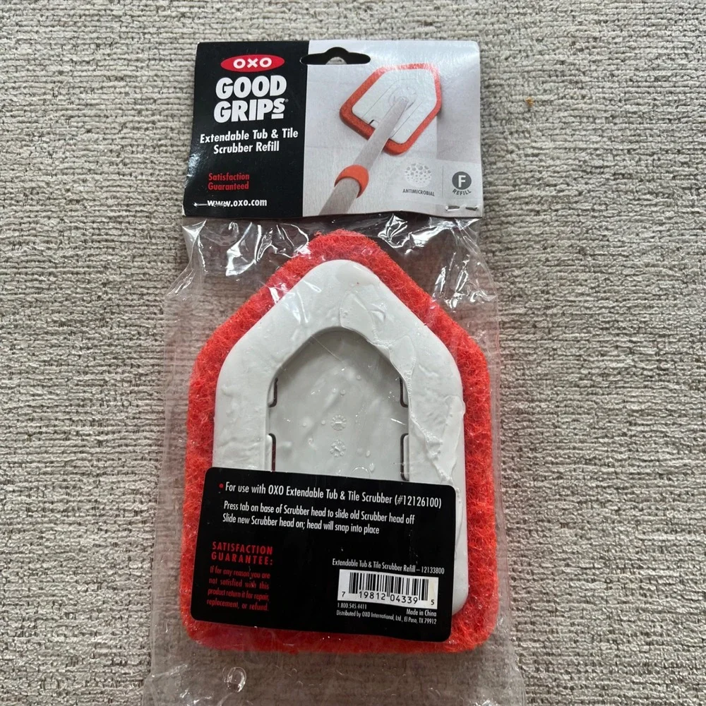 OXO Good Grips Extendable Tub and‎ Tile Scrubber Refill Orange 12133800 NEW